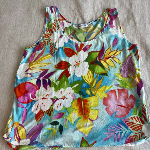 Womens Jams World Tropical Aloha Tank L - Picture 1 of 5